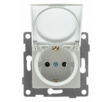 Розетка с заземлением и со шторкой, без рамки с крышкой Gusi Electric UGRA С11Р91-028