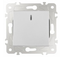 Выключатель одноклавишный с подсветкой без рамки Arte Milano 203 203.31-1.silver