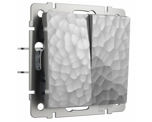 Выключатель проходной двухклавишный без рамки Werkel Hammer W1222006 (серебряный) Выключатель проходной двухклавишный без рамки Werkel Hammer W1222006 (серебряный)