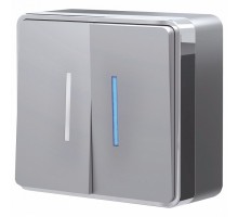 Выключатель двухклавишный с подсветкой Werkel Gallant (серебряный) W5020106