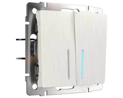 Выключатель двухклавишный с подсветкой без рамки Werkel W112 3 W1120113 Выключатель двухклавишный с подсветкой без рамки Werkel W112 3 W1120113