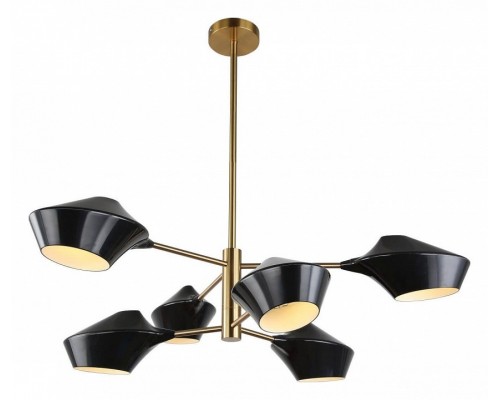 Люстра на штанге LUMINA DECO Romina LDP 6037-6 BK+GD Люстра на штанге LUMINA DECO Romina LDP 6037-6 BK+GD