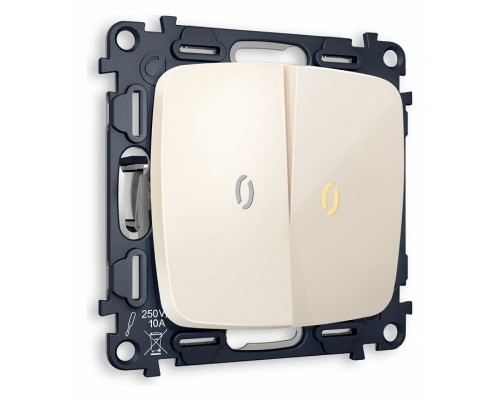 Выключатель проходной двухклавишный с подсветкой без рамки Ambrella Volt Quant MO304030