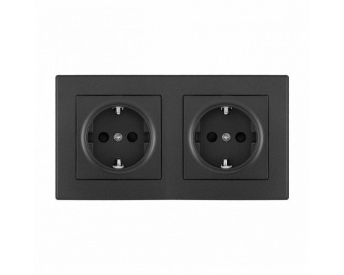 Розетка с заземлением и со шторкой Arte Milano SET06-2 SET06-2-40-1x2 black