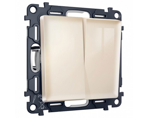 Выключатель перекрестный двухклавишный без рамки Ambrella Volt MA MA303030