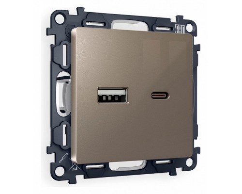 Розетка 2хUSB type A и C без рамки Ambrella Volt Quant MA641010 Розетка 2хUSB type A и C без рамки Ambrella Volt Quant MA641010