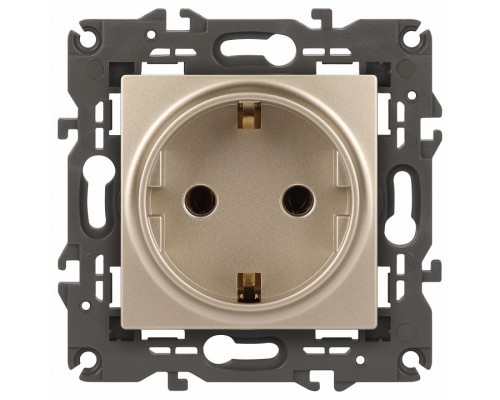 Розетка с заземлением, без рамки Эра Эра Elegance 14-2101-04