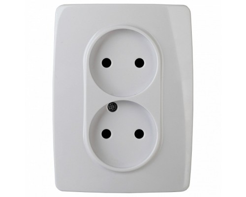Розетка двойная без заземления Эра Эра 12 12-2107-01