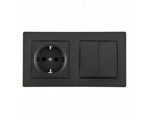 Блок с розеткой и выключателем Arte Milano SET06-2 SET06-2-30-2-40-1 black