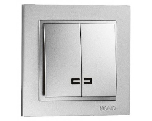 Выключатель двухклавишный с подсветкой Mono Electric Despina 102-212125-103 Выключатель двухклавишный с подсветкой Mono Electric Despina 102-212125-103
