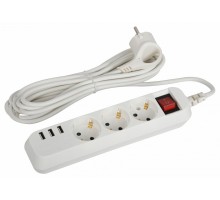 Удлинитель с выключателем Эра  U-3es-5m-USB