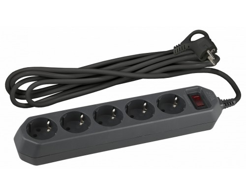 Удлинитель с выключателем Эра  USF-5es-1.5m-B