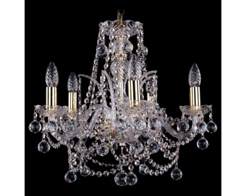 Подвесная люстра Bohemia Ivele Crystal 1411 1411/5/160/G/Balls Подвесная люстра Bohemia Ivele Crystal 1411 1411/5/160/G/Balls