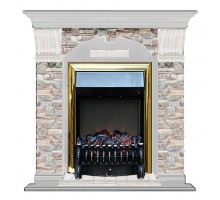 Комплект из электрокамина напольного и портала (106.5x36.5x98 см) Арочный ГЦ Fobos BR АР000074