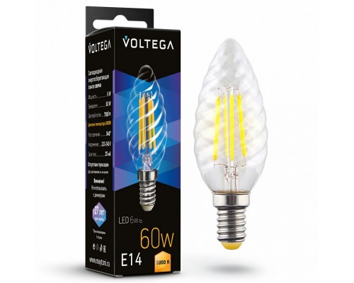 Лампа светодиодная Voltega Candle corn 6W E14 6Вт 3000K 7211 Лампа светодиодная Voltega Candle corn 6W E14 6Вт 3000K 7211