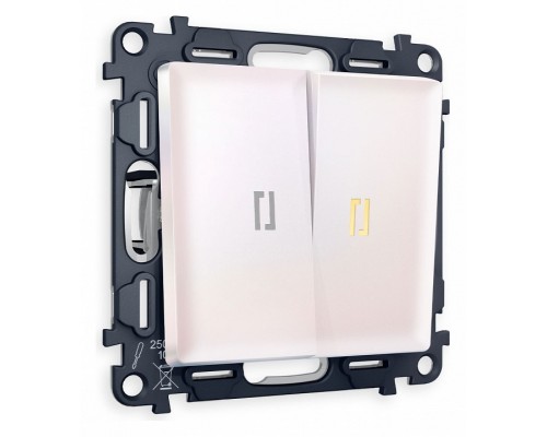 Выключатель двухклавишный с подсветкой без рамки Ambrella Volt Quant MA204010