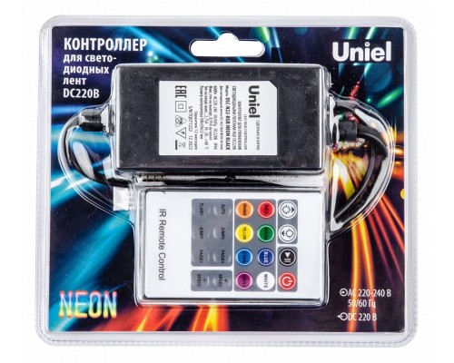 Контроллер-регулятор цвета RGB с пультом ДУ Uniel ULC-N22-RGB UL-00010579 Контроллер-регулятор цвета RGB с пультом ДУ Uniel ULC-N22-RGB UL-00010579