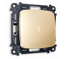 Выключатель одноклавишный с подсветкой без рамки Ambrella Volt Quant MO602015