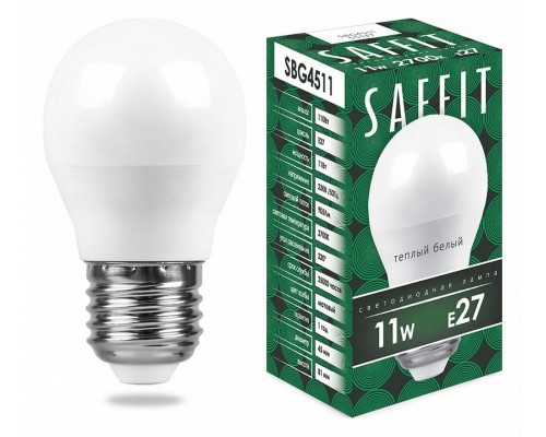 Лампа светодиодная Feron Saffit SBG4511 E27 11Вт 2700K 55137 Лампа светодиодная Feron Saffit SBG4511 E27 11Вт 2700K 55137