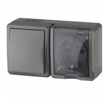 Блок с розеткой и выключателем Эра Эра Эксперт 11-7401-03