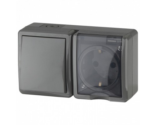 Блок с розеткой и выключателем Эра Эра Эксперт 11-7401-03