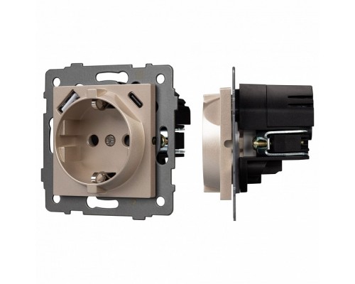 Розетка с заземлением и 2хUSB type A и C, без рамки Arlight SCT 049832