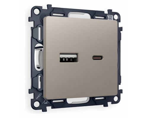 Розетка 2хUSB type A и C без рамки Ambrella Volt Quant MA371010 Розетка 2хUSB type A и C без рамки Ambrella Volt Quant MA371010