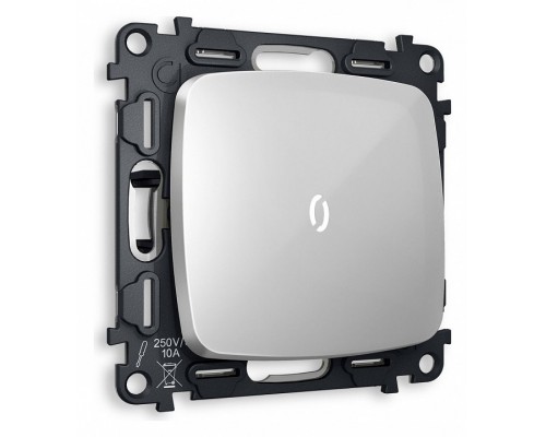 Выключатель проходной одноклавишный с подсветкой без рамки Ambrella Volt Quant MO402035