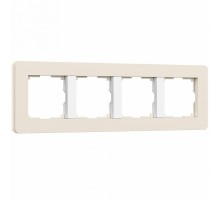 Рамка на 4 поста Werkel Split (айвори/белый, soft-touch) W0043066
