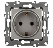 Розетка с заземлением и со шторкой, без рамки Эра Эра 12 12-2101-16