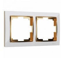 Рамка на 2 поста Werkel Snabb (белый/золото) W0021933