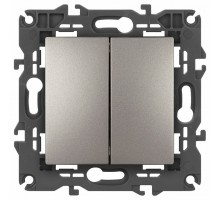 Переключатель двухклавишный без рамки Эра Эра Elegance 14-1106-16