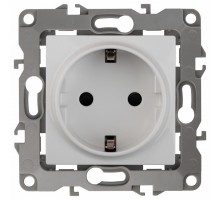 Розетка с заземлением и со шторкой, без рамки Эра Эра 12 12-2002-01