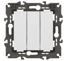 Выключатель трехклавишный без рамки Эра Эра Elegance 14-1107-01