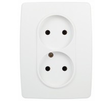 Розетка двойная без заземления Эра Эра 12 12-2107-01М