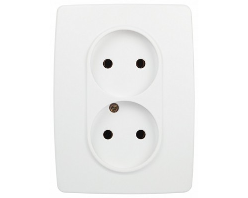 Розетка двойная без заземления Эра Эра 12 12-2107-01М