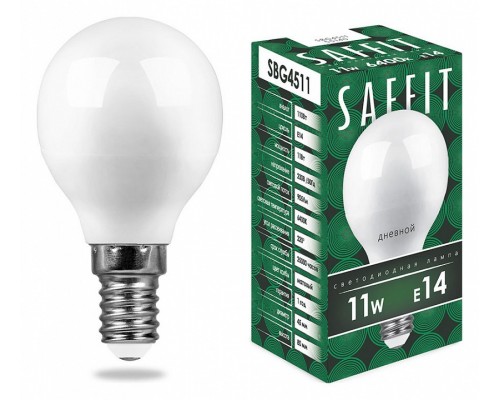 Лампа светодиодная Feron Saffit SBG4511 E14 11Вт 6400K 55140 Лампа светодиодная Feron Saffit SBG4511 E14 11Вт 6400K 55140