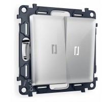 Выключатель двухклавишный с подсветкой без рамки Ambrella Volt Quant MA404015