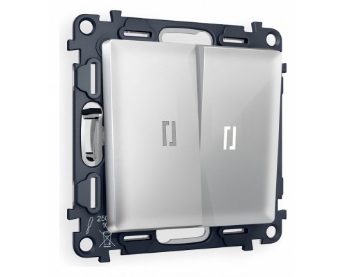 Выключатель двухклавишный с подсветкой без рамки Ambrella Volt Quant MA404015