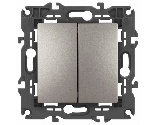 Выключатель двухклавишный без рамки Эра Эра Elegance 14-1104-16