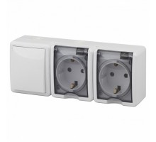 Блок с розеткой и выключателем Эра Эра Эксперт 11-7403-01