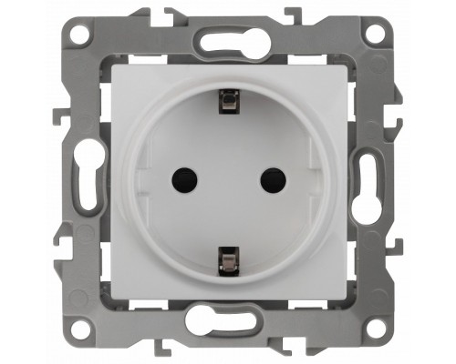Розетка с заземлением, без рамки Эра Эра 12 12-2101-01