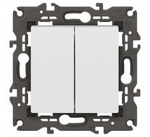 Переключатель двухклавишный без рамки Эра Эра Elegance 14-1106-01М
