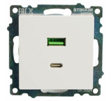 Розетка 2хUSB type A и C без рамки Stekker Катрин 50051