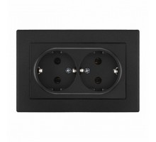 Розетка двойная с заземлением и со шторкой Arte Milano SET06-2 SET06-double-40-2 black