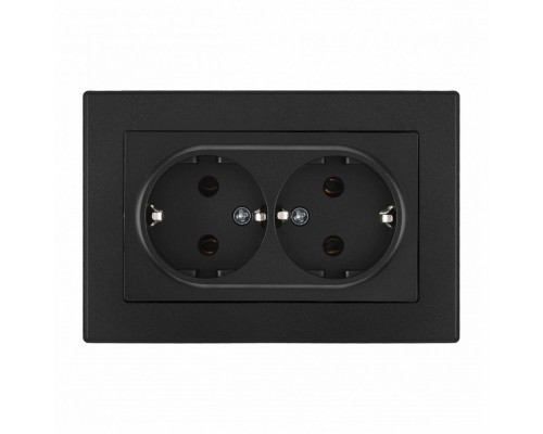 Розетка двойная с заземлением и со шторкой Arte Milano SET06-2 SET06-double-40-2 black