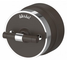 Выключатель двухклавишный с корпусом Werkel Vintage (мокко матовый/хром) W5822052