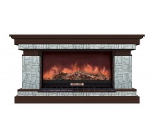 Комплект из электрокамина напольного и портала (143x45x80 см) Брайтон Старый Город Premier S86 БР000012