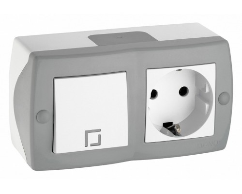 Блок с розеткой и выключателем Mono Electric Octans IP20 104-020001-180 Блок с розеткой и выключателем Mono Electric Octans IP20 104-020001-180