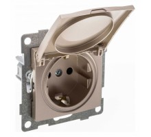 Розетка с заземлением и со шторкой, без рамки с крышкой Gusi Electric BRAVO С10Р91-027